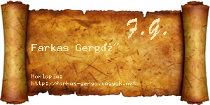 Farkas Gergő névjegykártya